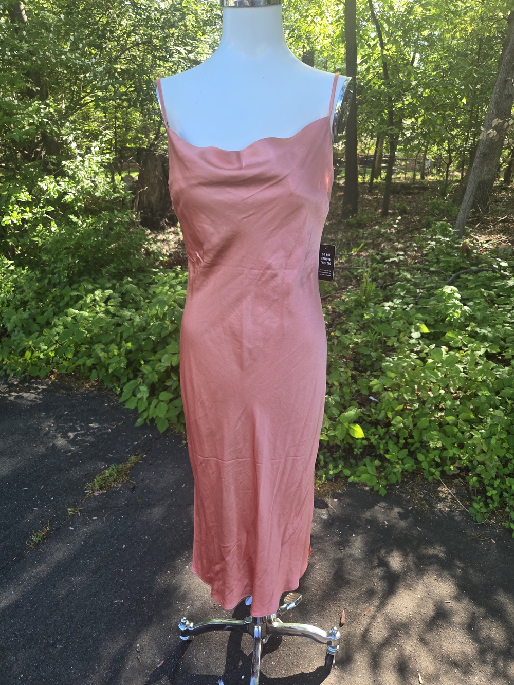 Express Satin Slip Dress in Rusty Rose